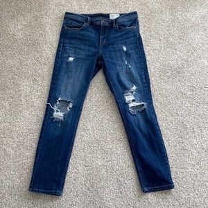 Cosmic Blue Love Adrianne Boyfriend Distressed Jeans